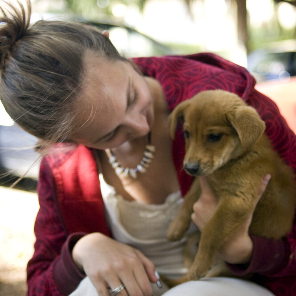 Kristina and cuban street puppy